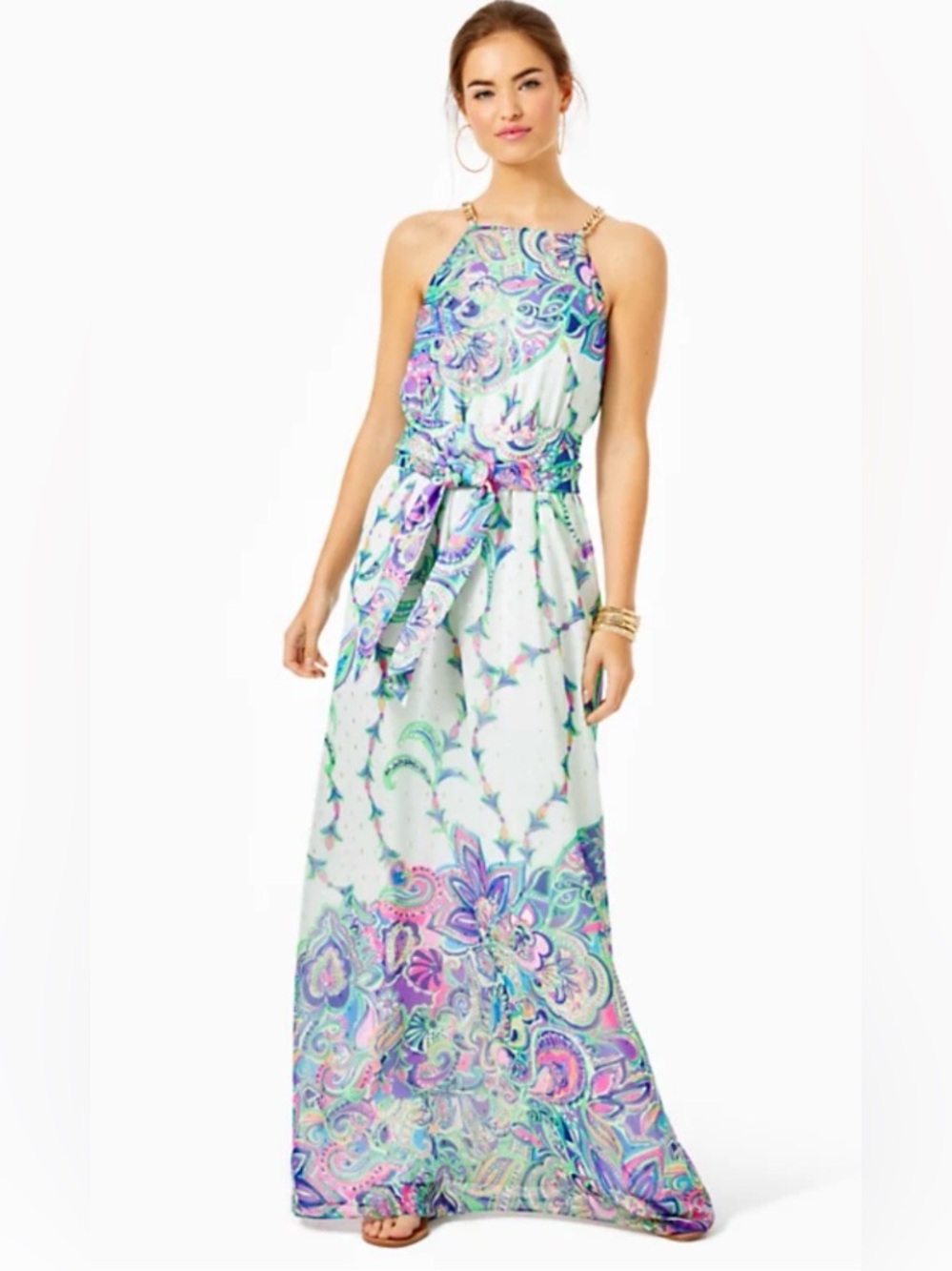 Lilly Pulitzer Tiera Multi Best Kept Secret Engineered Maxi Dress